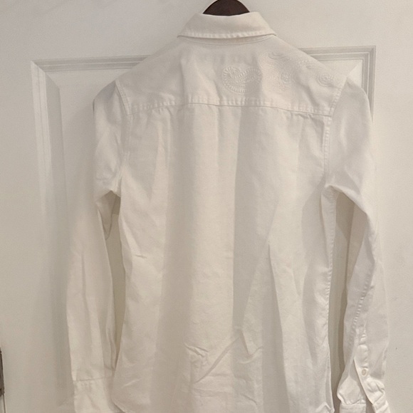 Lauren Ralph Lauren White Paisley Embroidered Button Shirt - Picture 4 of 11